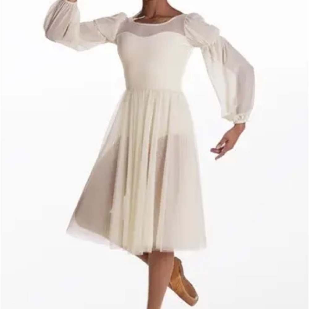 Weissman Dance Dress with Sheer Sleeves Recital